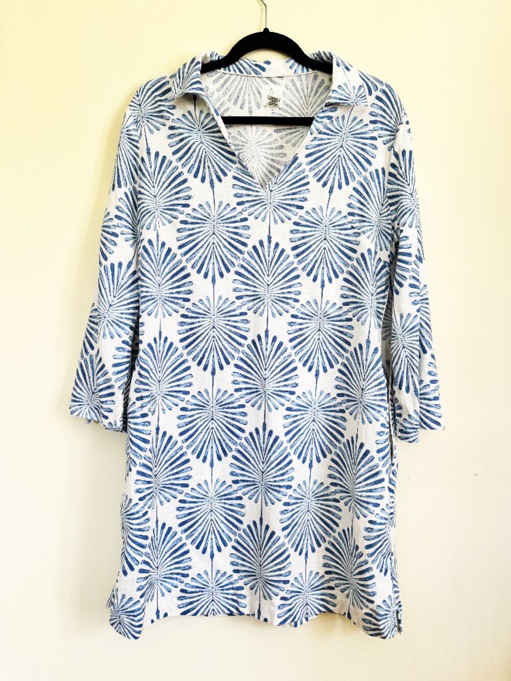Joie Woman's Tropical Tunic Dress with Pockets Linen Blend Size 10